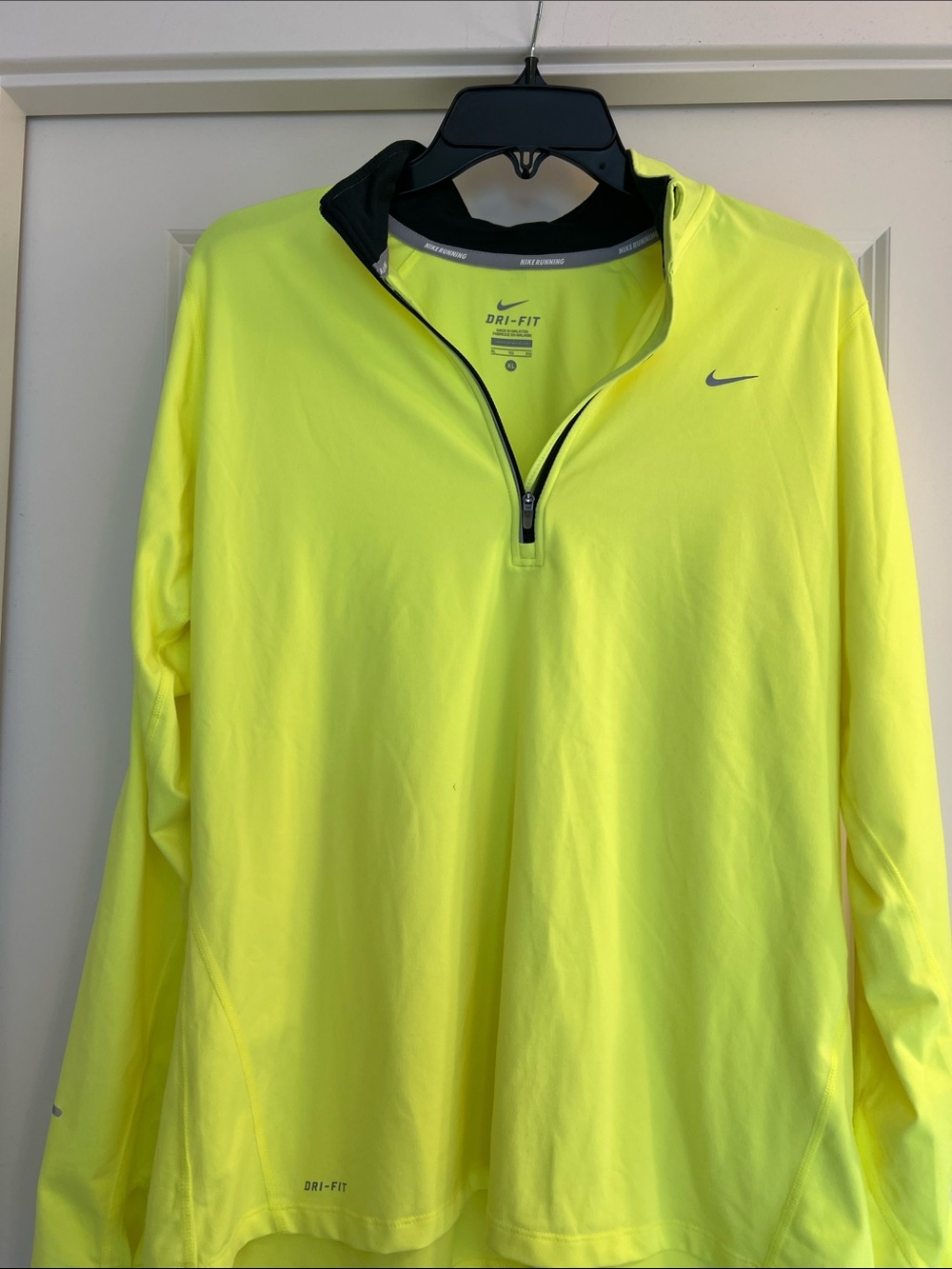 Nike Neon Yellow Dri-FIT Half-Zip Performance Jacket